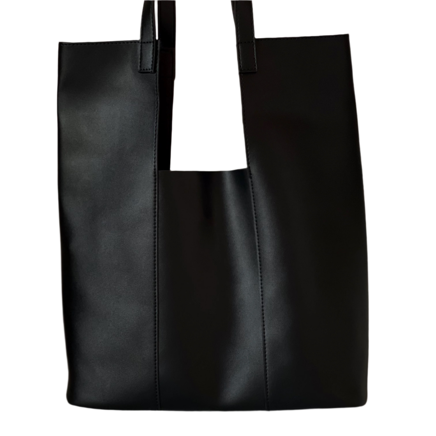 Leather Cut Out Handle Tote Bag