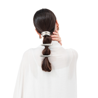 Silver Texture Linear Hair Clip